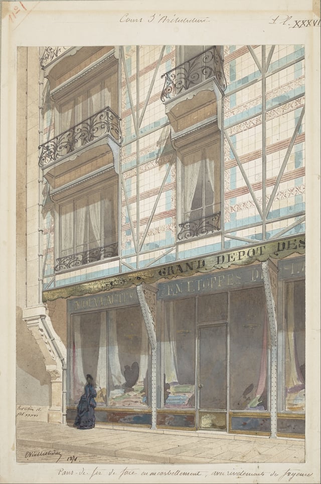 Project for an iron-frame house with glazed earthenware cladding (1871)