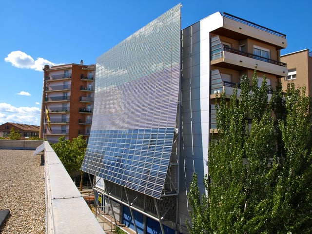 BAPV wall near Barcelona, Spain