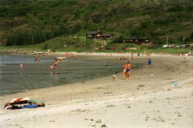 Hosensanden beach on the island Stokkøya, July 1987