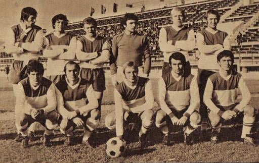 Rapid București team in the 1974–75 season, in which they promoted in the first league and also won the Romanian Cup.