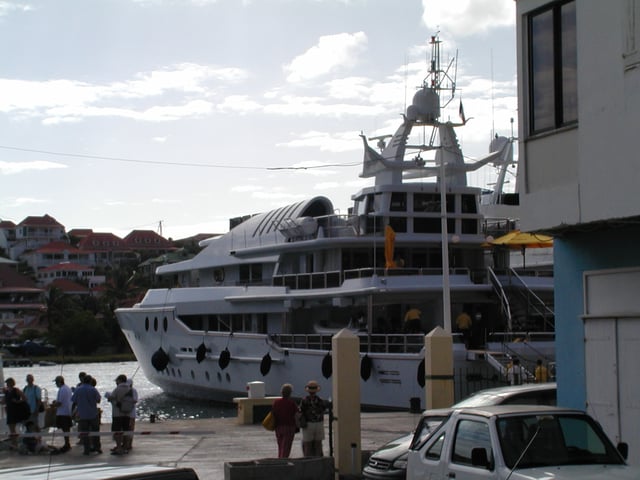 Private boat docked in St. Barts