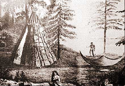 A Beothuk encampment in Newfoundland, c. 18th century