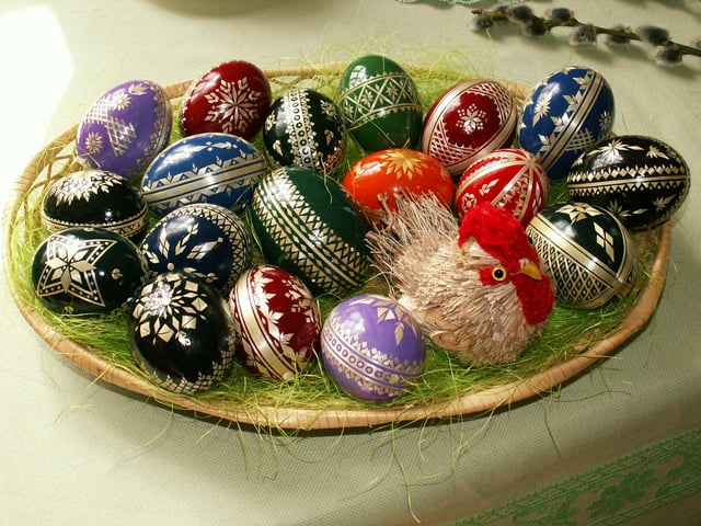 Easter eggs, a symbol of the empty tomb, are a popular cultural symbol of Easter.