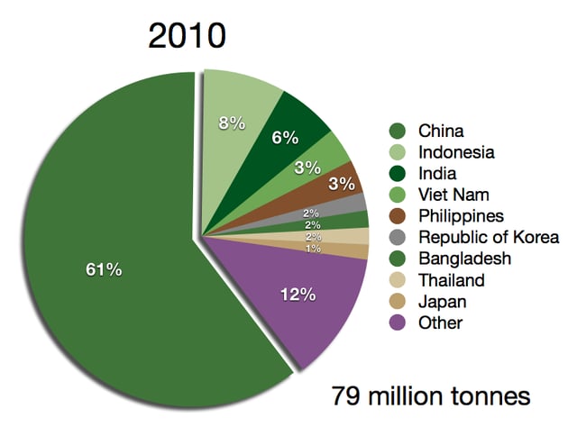 Main aquaculture countries in 2010