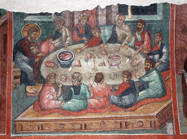 The Last Supper celebrated by Jesus and his disciples. The early Christians, too, would have celebrated this meal to commemorate Jesus' death and subsequent resurrection.