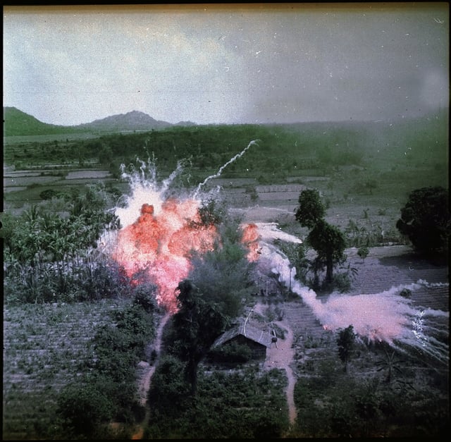 US forces drop Napalm on suspected Viet Cong positions in 1965