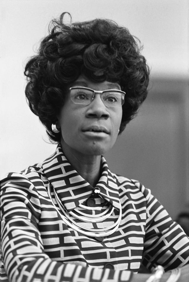 Shirley Chisholm was the first major-party African American candidate to run nationwide primary campaigns.