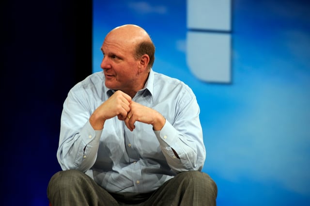 CEO Steve Ballmer at the MIX event in 2008. In an interview about his management style in 2005, he mentioned that his first priority was to get the people he delegates to in order. Ballmer also emphasized the need to continue pursuing new technologies even if initial attempts fail, citing the original attempts with Windows as an example.