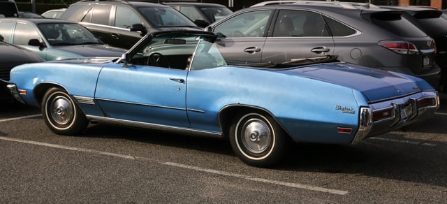 Rear view of 1971 Buick Skylark Custom convertible