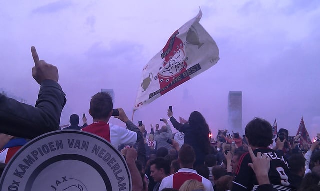 Ajax supporters celebrating the club's 30th Dutch national championship in 2011