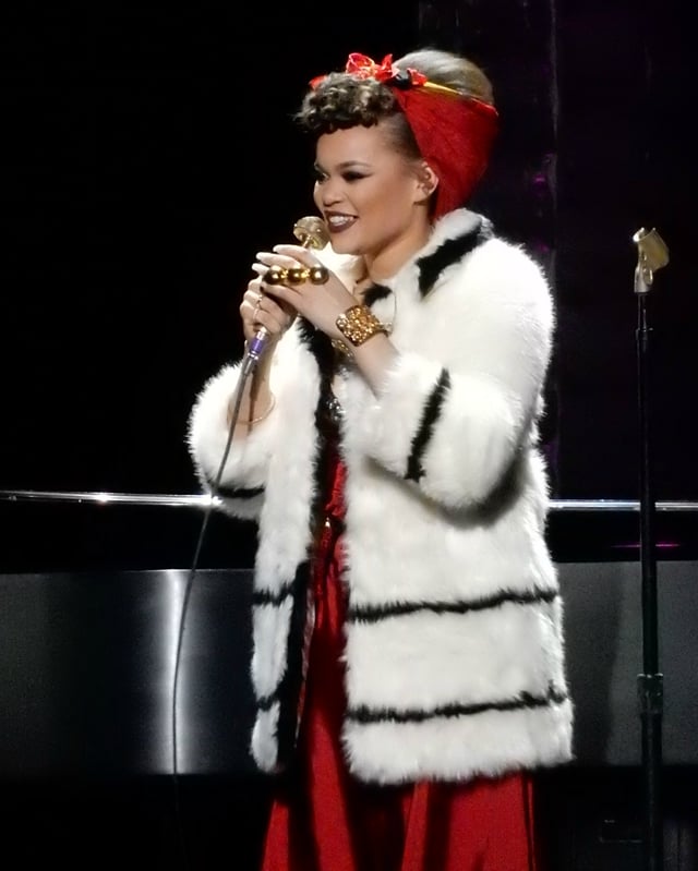 Andra Day performing at Radio City Music Hall in New York City, March 2016.