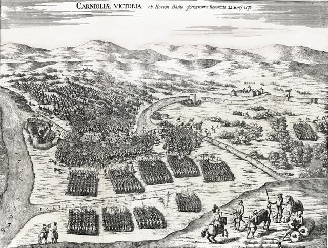 The fatal Cavalry charge by Hasan Predojević, during the Battle of Sisak in 1593.