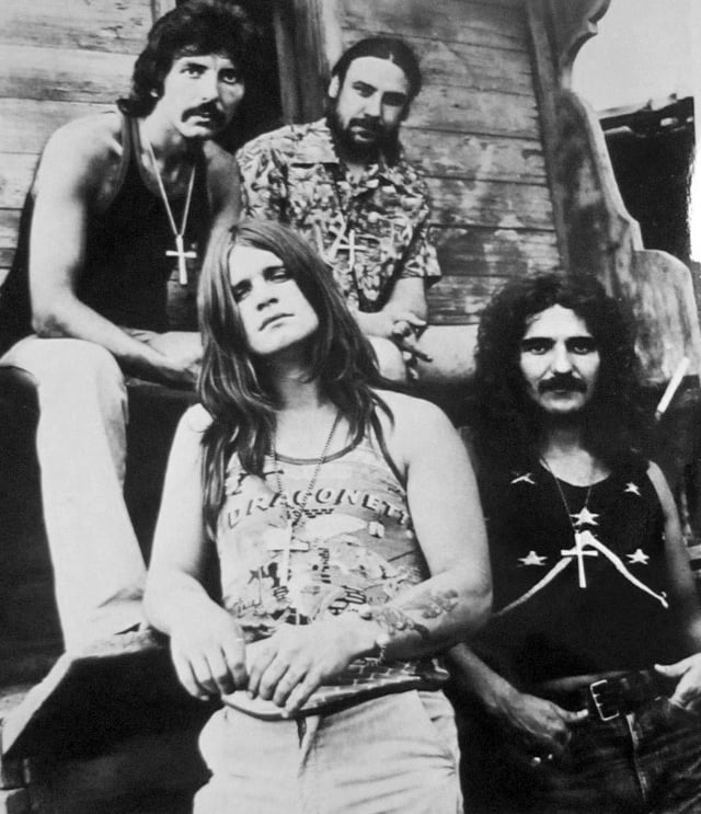 Osbourne (bottom left) with Black Sabbath in 1972