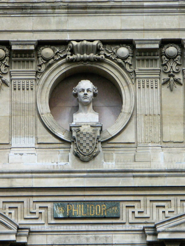 Philidor's bust on the façade of the Opera Garnier in Paris