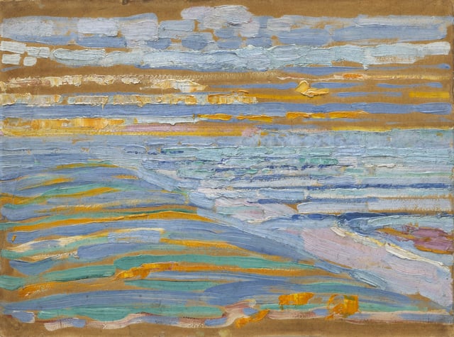 Piet Mondrian, View from the Dunes with Beach and Piers, Domburg, 1909, oil and pencil on cardboard, Museum of Modern Art, New York