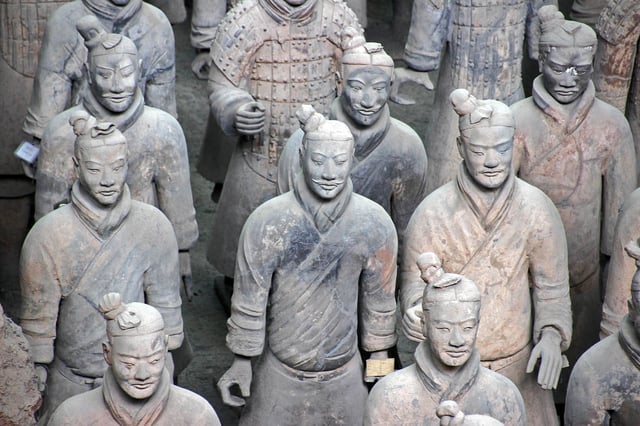 Terracotta warriors of Qin Shi Huang's mausoleum.