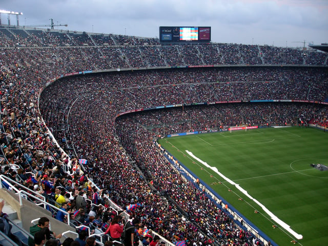 The Camp Nou, the largest stadium in Europe.
