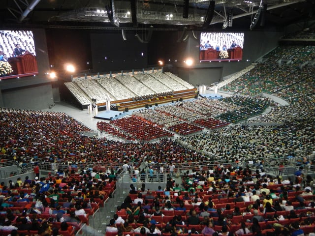 A missionary gathering inside the Philippine Arena