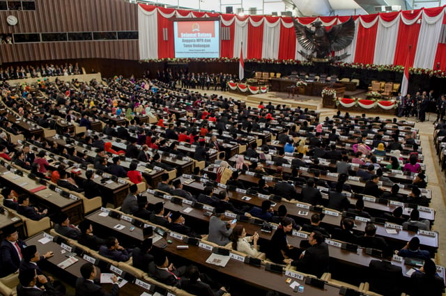A presidential inauguration by the MPR in the Parliament Complex Jakarta, 2014