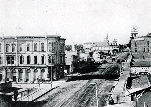 State Street in the 1880s looking north from Canon Perdido Street