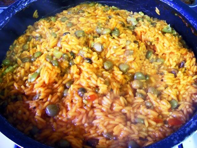 Arroz con gandules, one of the national dishes of Puerto Rico