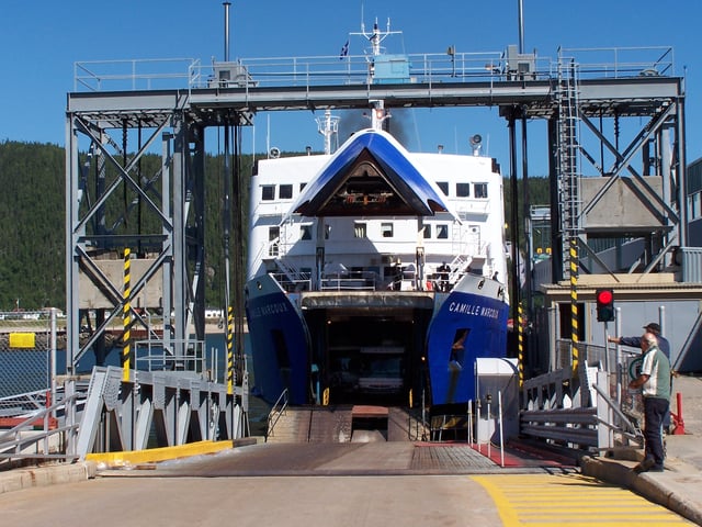 The ferry N.M. Camille-Marcoux, of the Société des traversiers du Québec, ensuring liaison Baie-Comeau—Matane and Godbout—Matane