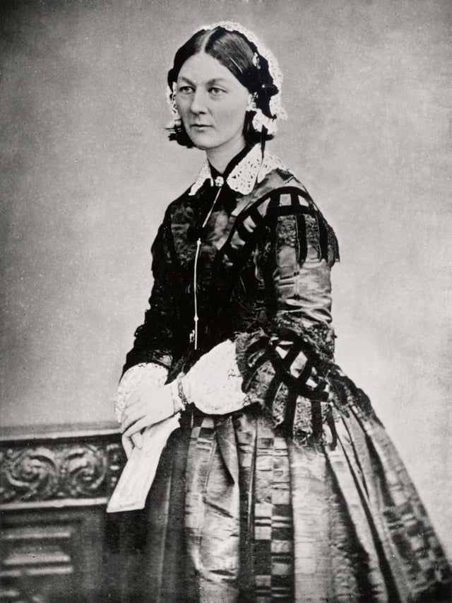 During the Crimean War, Florence Nightingale and her team of nurses cleaned up the military hospitals and set up the first training school for nurses in the United Kingdom.