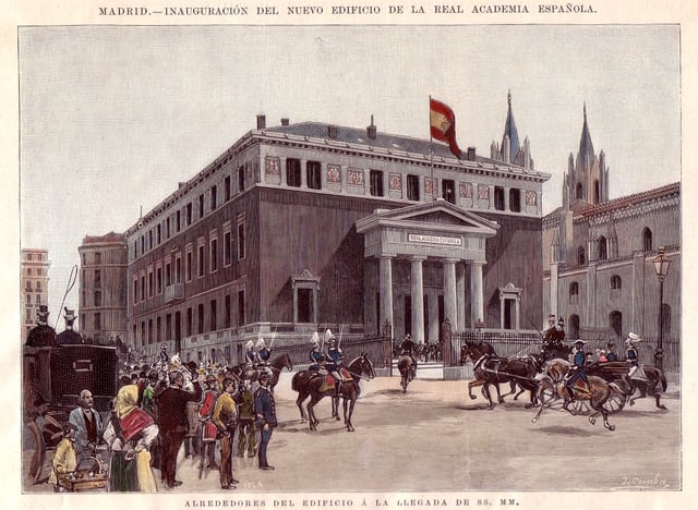 Inauguration of the RAE building in Madrid by Alfonso XIII, 1894