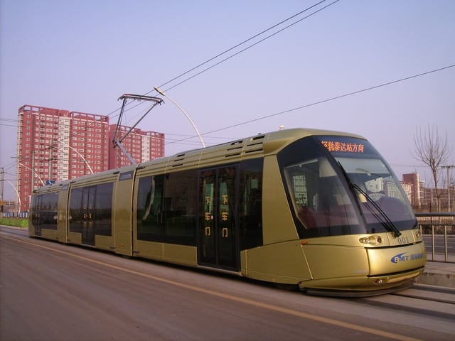 The TEDA Modern Guided Rail Tram is one of the two rubber tyre tram system in Asia