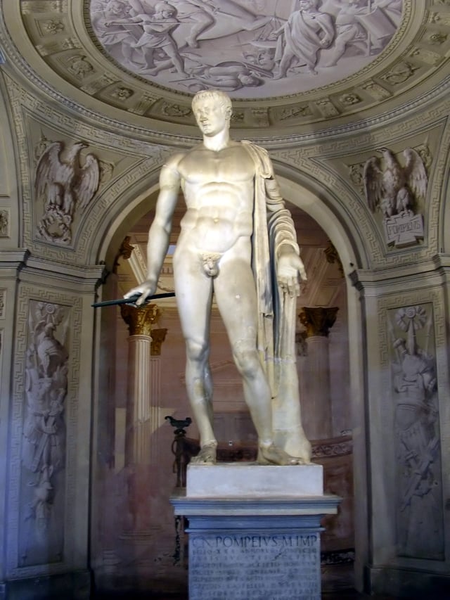 Roman statue of so-called Pompey, at the Villa Arconati a Castellazzo di Bollate (Milan, Italy).