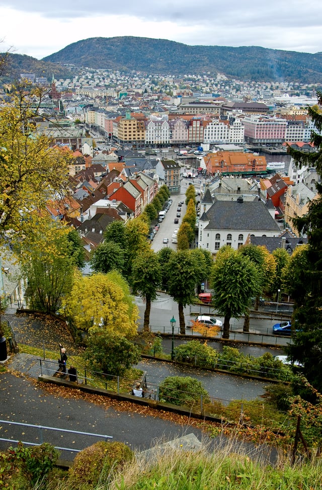 View of the city centre with Torgallmenningen