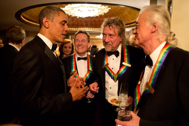 Led Zeppelin were honoured by US President Barack Obama at the 2012 Kennedy Center Honors.