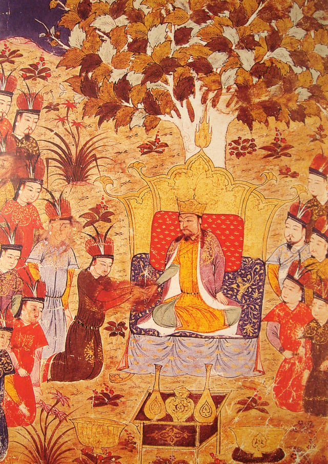 Coronation of Ögedei in 1229. Rashid al-Din, early 14th century.