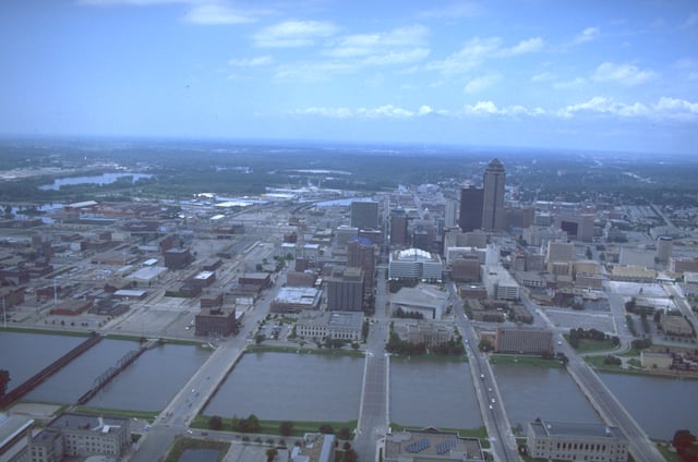 An aerial view of floodwaters, July 19, 1993