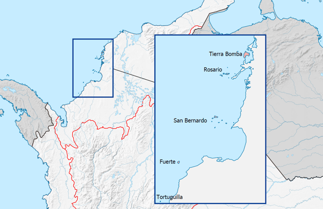 Location map of the Rosario islands