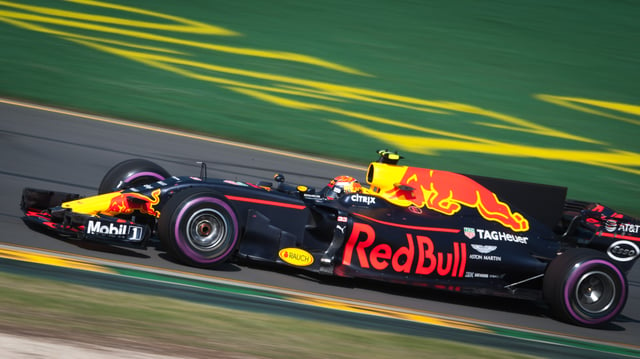 Max Verstappen in the Red Bull RB13, the 2017 Formula One car of the Red Bull Racing Team