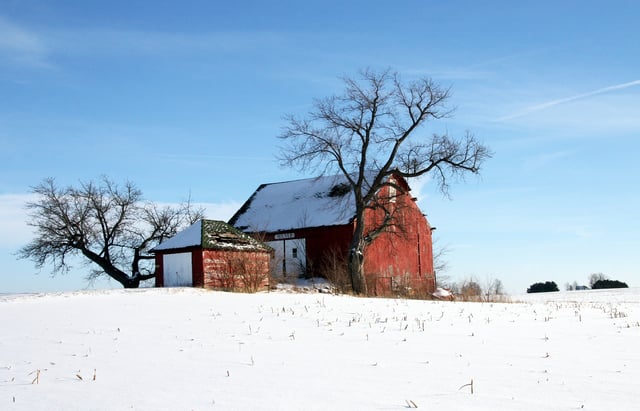 A barn after a winter snow in Clinton County (2010)