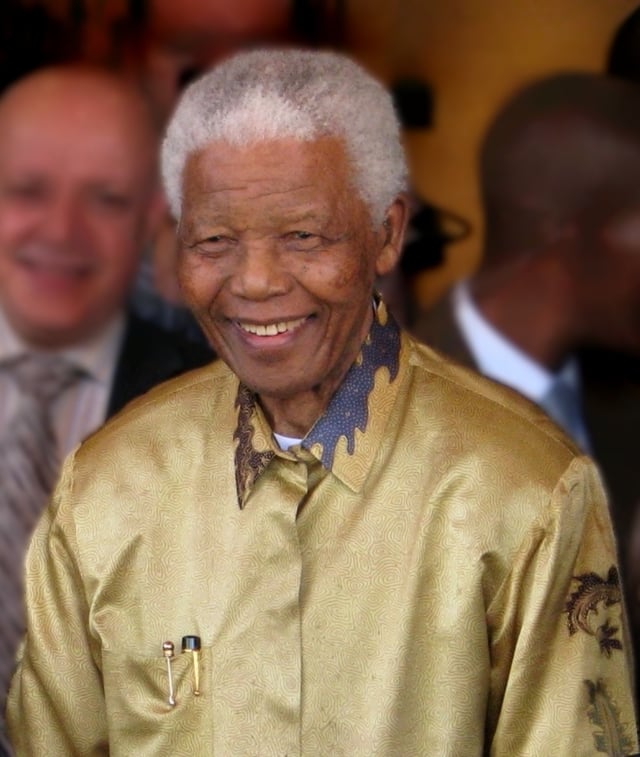 Nelson Mandela, first black African President of Republic of South Africa
