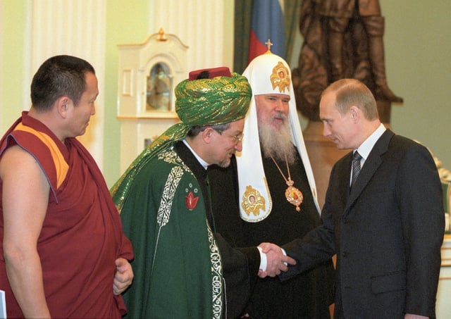 Putin with religious leaders of Russia, 2001