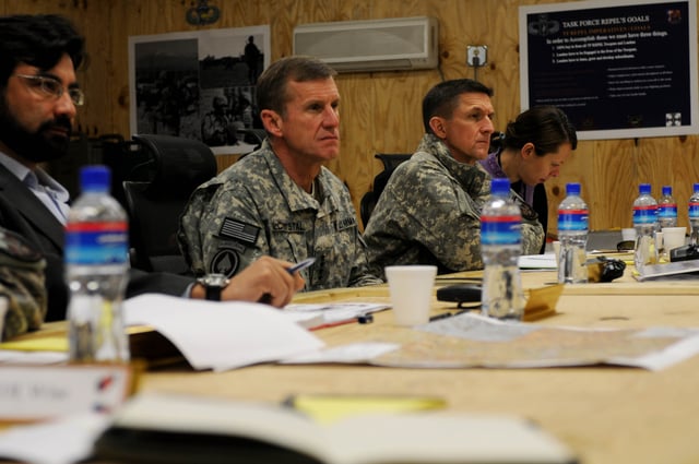 General Stanley McChrystal and Flynn in Afghanistan, 2010