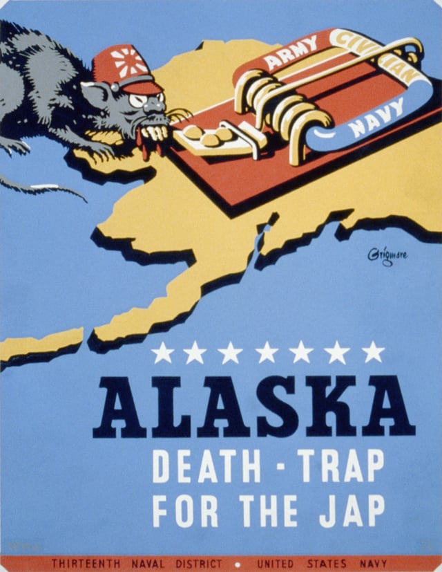 Imperial Japan was depicted as a rat in a World War II United States Navy propaganda poster.