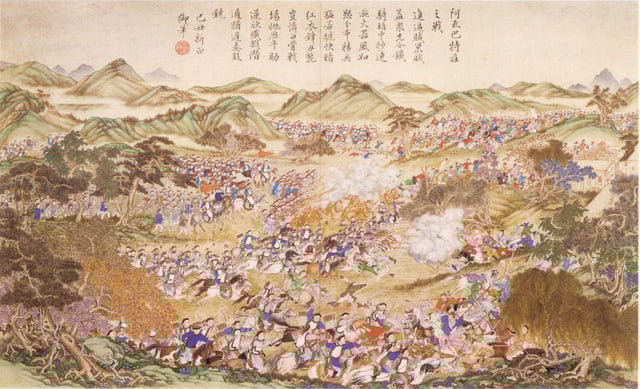 A scene of the Qing campaign against rebels in Altishahr, 1828