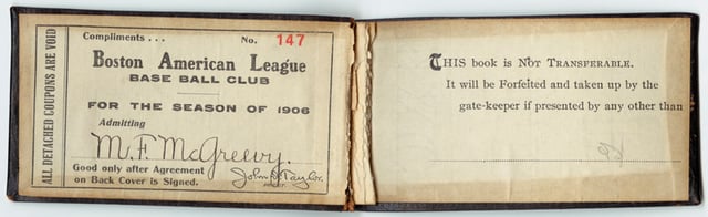 A season pass for the 1906 season.