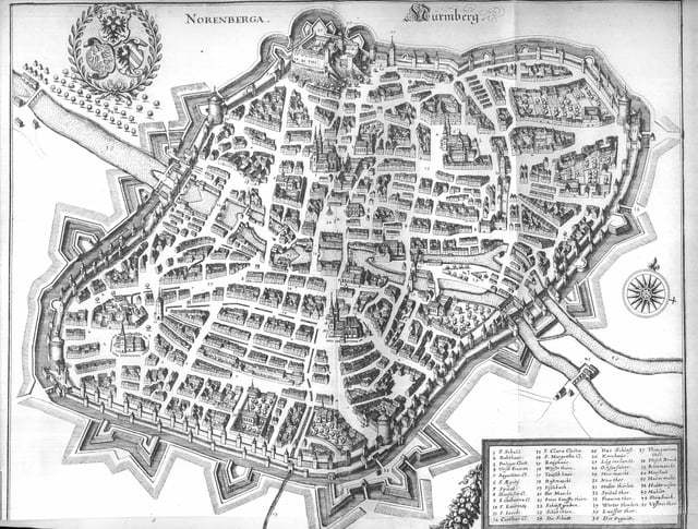 Map of Nuremberg, 1648