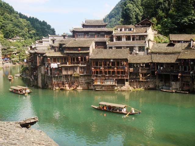 Fenghuang County, an ancient town that harbors many architectural remains of Ming and Qing styles.
