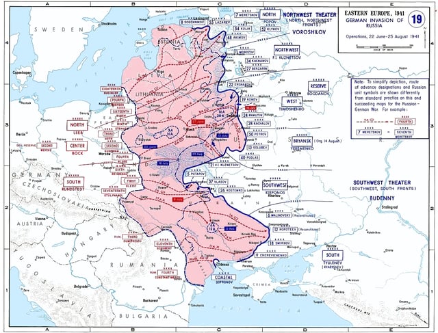 German advances from 22 June to 25 August 1941.
