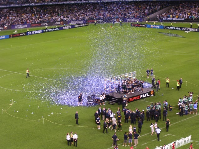 Melbourne Victory celebrating their 2007 A-League Grand Final victory.