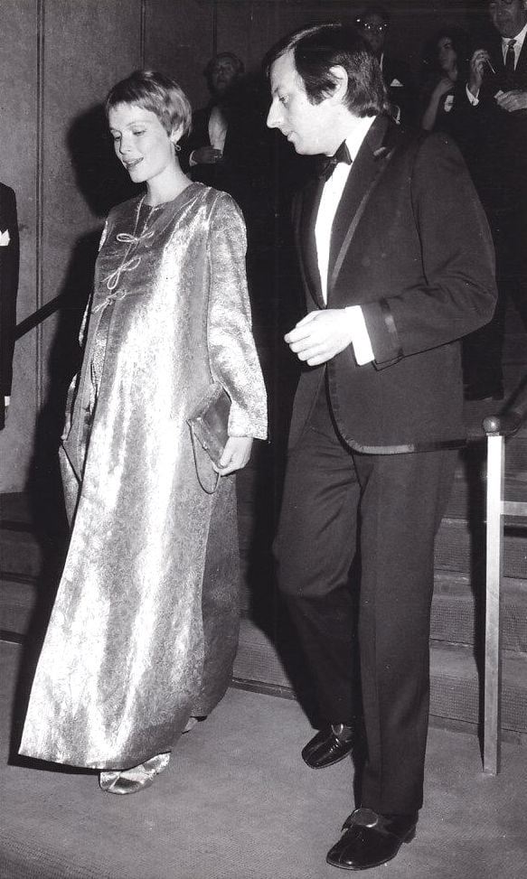 Farrow with André Previn at Juilliard, 1969