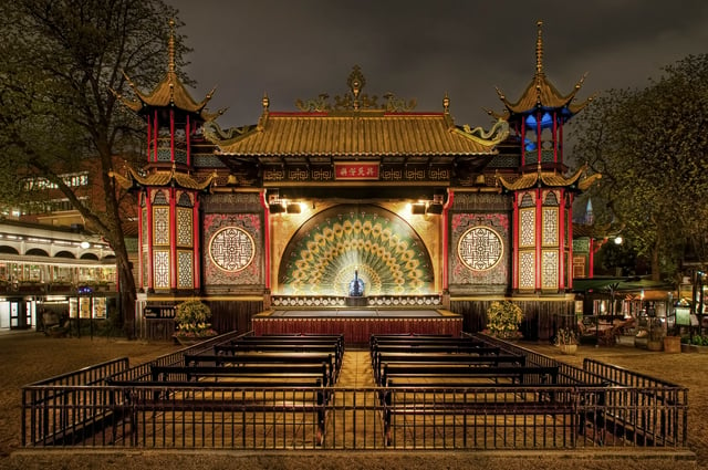 The Pantomime Theatre, opened in 1874, is the oldest building in the Tivoli Gardens