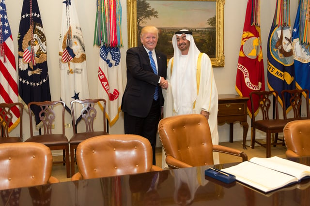 Sheikh Mohammed bin Zayed Al Nahyan and U.S. President Donald Trump in Washington DC, May 2017.